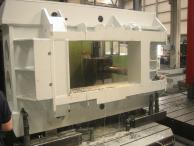 Machining a shear frame on large capacity boring machine (15mX2mX4m). Assembly on turn table to avoid handling.